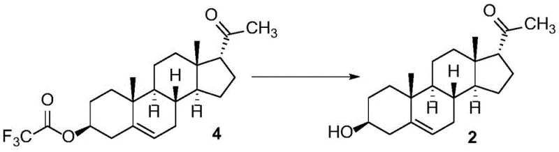 Hydrolysis of Compound 4 to Compound 2 using sodium acetate catalyst