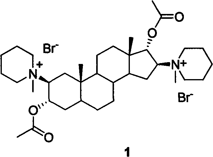 Chemical structure of 17S-pancuronium bromide showing the bis-quaternary ammonium steroidal framework
