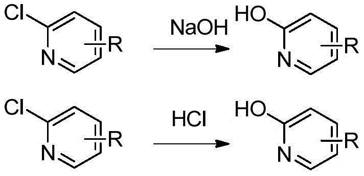 General reaction scheme showing the failure of direct hydrolysis on pyridine rings