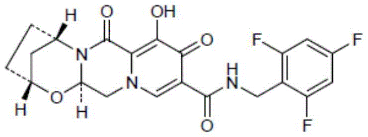 Chemical structure of Bictegravir showing the position of the cyclopentanol intermediate