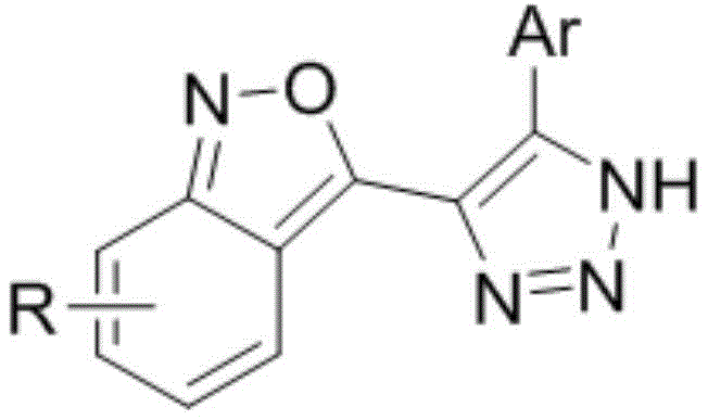 General chemical structure of 2,1-benzisoxazole derivatives showing R and Ar substituent positions