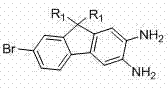 General chemical structure of 2,3-diamino-7-bromo-9,9'-dialkylfluorene showing the fluorene core with amino and bromo substituents