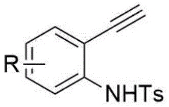 Chemical structure of o-ethynylaniline reactant with substituent R