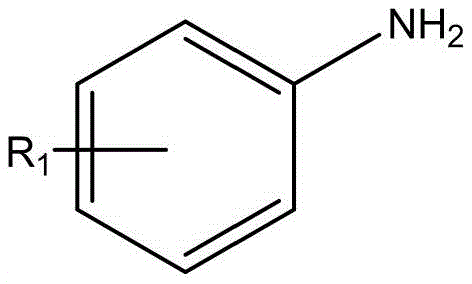 Chemical structure of arylamine reactant with substituent R1
