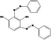 Molecular structure of 2,4-bis(phenylazo)resorcinol showing the core azo-linkage framework