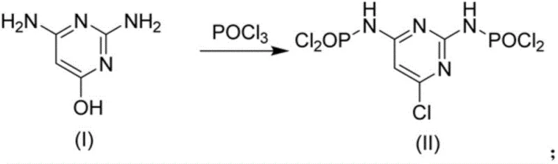 Chlorination of 2,4-diamino-6-hydroxypyrimidine with POCl3 to form the dichlorophosphoryl intermediate