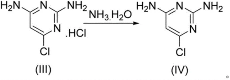 Neutralization of the hydrochloride salt to yield the final 2,4-diamino-6-chloropyrimidine product