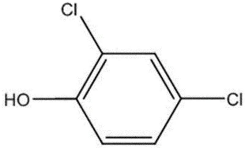 Chemical structure of 2,4-Dichlorophenol, the core agrochemical intermediate produced via the novel catalytic route