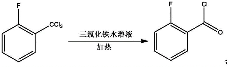 Hydrolysis of chlorinated intermediates to o-fluorobenzoyl chloride