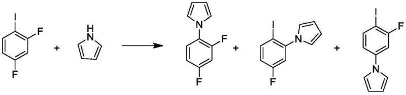 Reaction scheme of conventional copper-catalyzed synthesis showing poor regioselectivity and byproduct formation