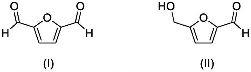 Chemical reaction scheme showing selective oxidation of 5-hydroxymethylfurfural to 2,5-diformylfuran