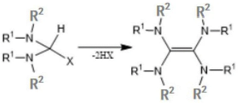 Synthesis pathway of the tetraamine ethylene super electron donor catalyst from substrate precursors