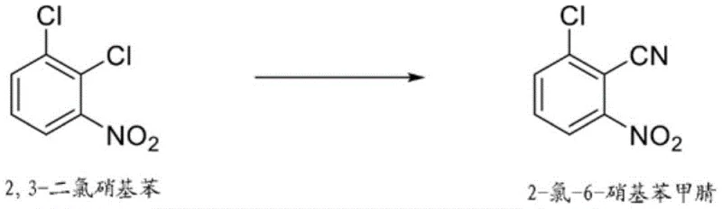 Synthesis of precursor 2-chloro-6-nitrobenzonitrile from 2,3-dichloronitrobenzene