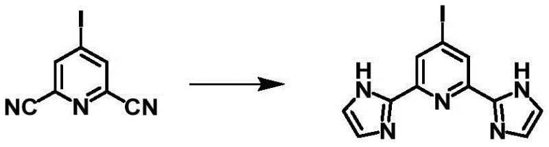 Reaction scheme showing the final cyclization step to form the imidazole rings using sodium methoxide and hydrochloric acid