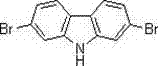 Chemical structure of 2,7-dibromocarbazole showing the carbazole core with bromine substituents at the 2 and 7 positions