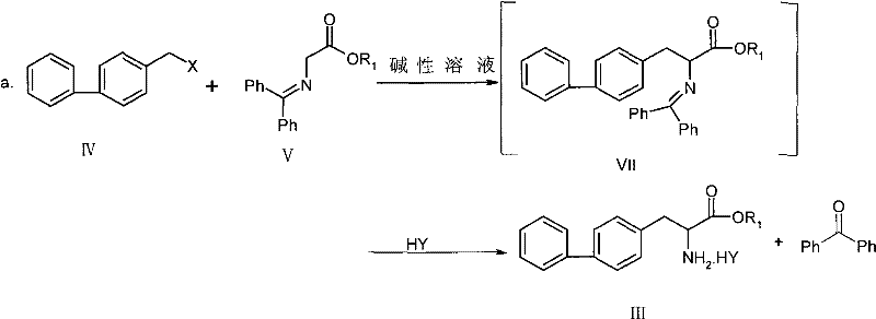 Detailed reaction mechanism for Step A showing Schiff base alkylation and hydrolysis