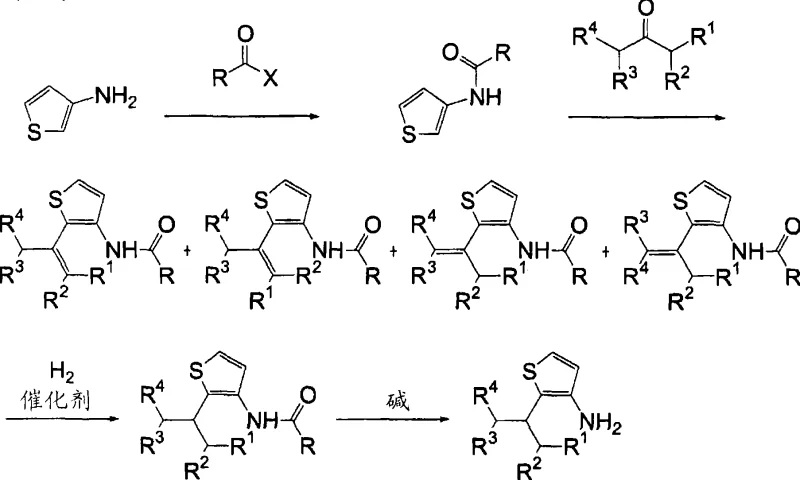 Conventional synthesis route requiring amino protection and deprotection steps