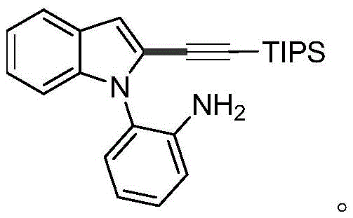 Chemical structure of a representative 2-alkynyl indole product synthesized via the patented method