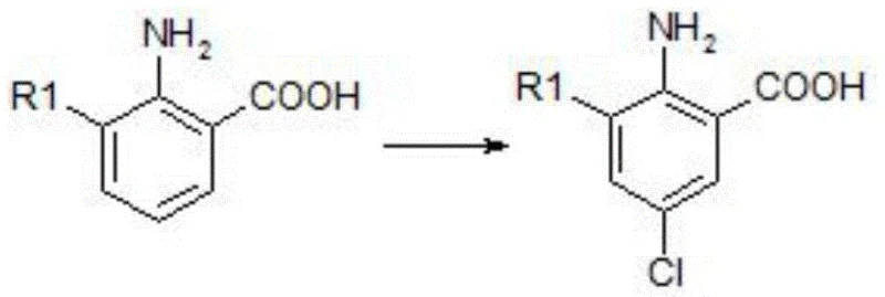 General transformation of 2-amino-3-substituted benzoic acid to 2-amino-5-chloro derivative
