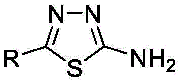 General chemical structure of 2-amino-5-substituted-1,3,4-thiadiazole derivatives showing the core heterocyclic scaffold