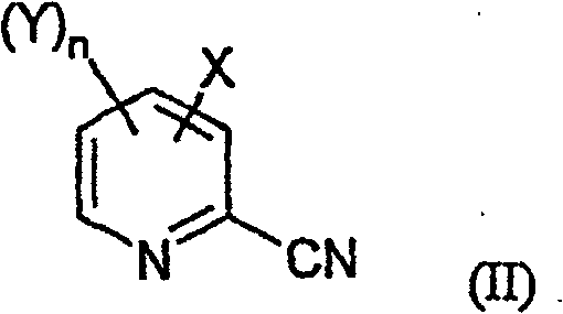 General Formula II showing the 2-cyanopyridine intermediate structure