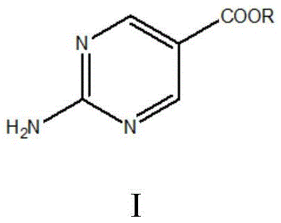 General chemical structure of 2-aminopyrimidine-5-carboxylic acid esters showing the core pyrimidine ring and ester group
