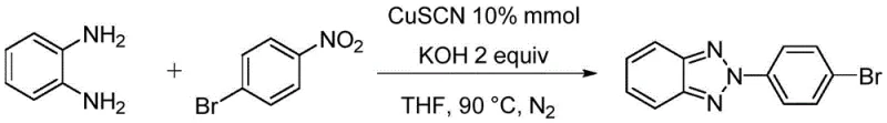 Synthesis of 2-(4-bromophenyl) benzotriazole demonstrating halogen tolerance