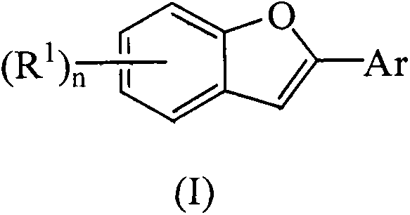 General synthetic scheme for 2-arylbenzofuran compounds using palladium catalysis