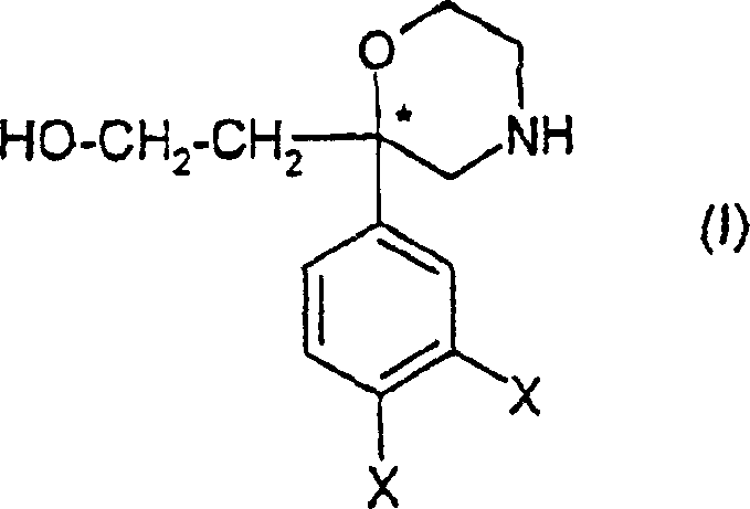 General Formula I representing the target 2-(2-arylmorpholin-2-yl)-ethanol derivatives