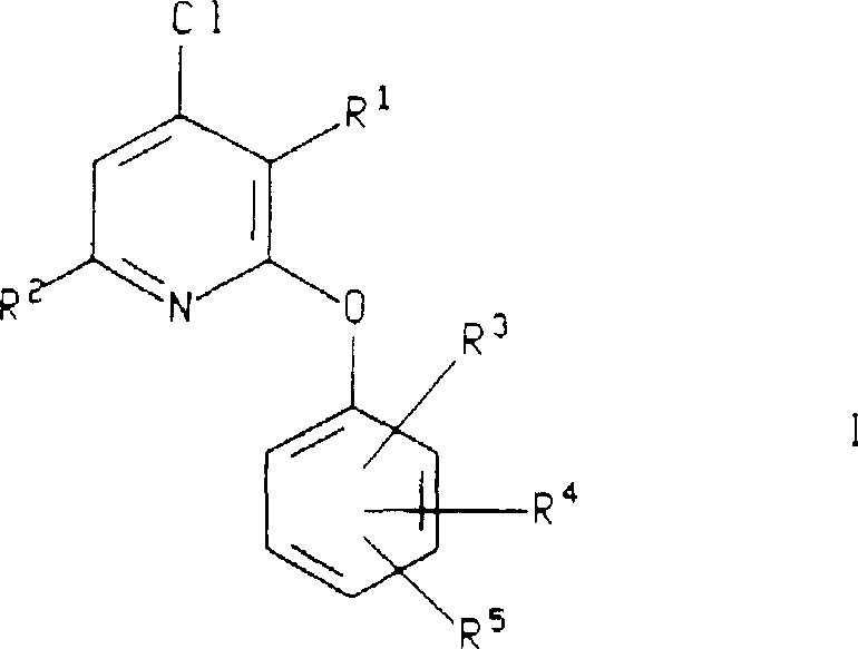 General structure of Formula I 2-aryloxy-4-chloropyridine intermediate