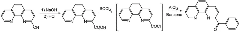 Conventional multi-step synthesis route involving hydrolysis and Friedel-Crafts acylation