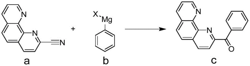 Novel one-step Grignard addition mechanism converting cyano group to benzoyl group