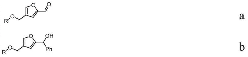 Novel synthesis route for 2-benzylfuran-4-methanol involving hydroxyl protection, Grignard addition, and hydrogenolysis