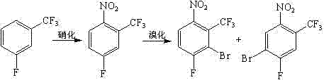 Novel nitration and bromination pathway using fluorobenzotrifluoride at ambient temperature