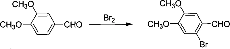 Bromination of 3,4-dimethoxybenzaldehyde to form 2-bromo-4,5-dimethoxybenzaldehyde