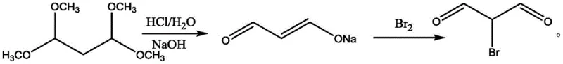 Complete synthetic route for 2-bromomalonaldehyde showing low-temperature deprotection and salt stabilization