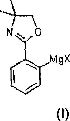 Structure of the ortho-magnesiated 4,4-dimethyl-2-phenyl-oxazoline intermediate (I)