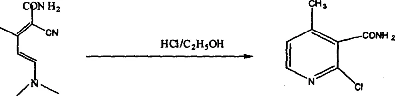 Cyclization reaction forming the pyridine ring structure from conjugated enamine