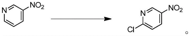 Photocatalytic chlorination reaction scheme converting 3-nitropyridine to 2-chloro-5-nitropyridine