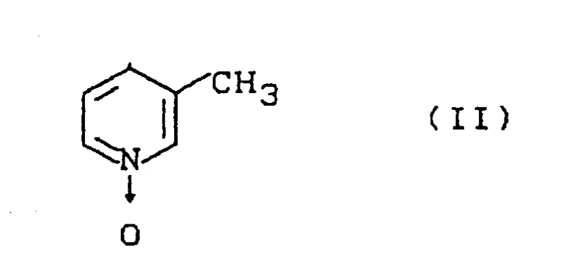 Chemical structure of 3-methylpyridine-1-oxide (Formula II) serving as the starting material
