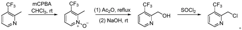 Conventional multi-step synthesis route involving oxidation and chlorination