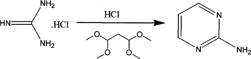 Synthesis of 2-aminopyrimidine from guanidine hydrochloride and 1,1,3,3-tetramethoxypropane