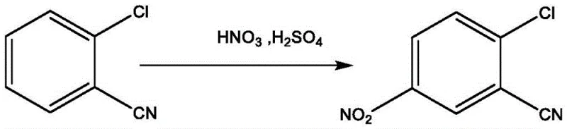 Nitration of o-chlorobenzonitrile to 2-chloro-5-nitrobenzonitrile in organic solvent