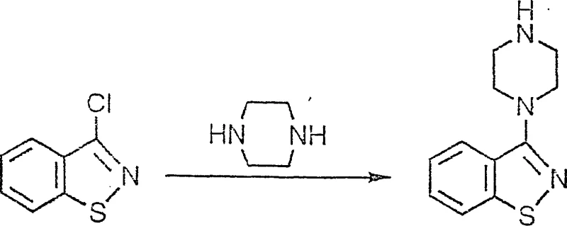 Prior art reaction scheme showing the limitations of using 3-halo-1,2-benzisothiazole