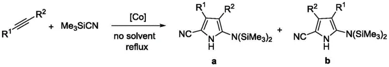 Cobalt-catalyzed synthesis of 2-cyanopyrroles using alkynes and TMSCN