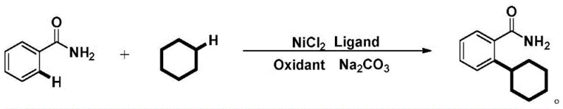 Novel nickel-catalyzed synthesis of 2-cyclohexylbenzamide using benzamide and cyclohexane