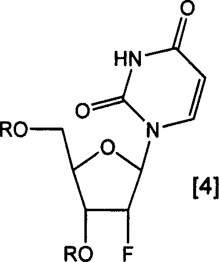 General structure of the 3',5'-hydroxyl protected 2'-deoxy-2'-fluorouridine intermediate