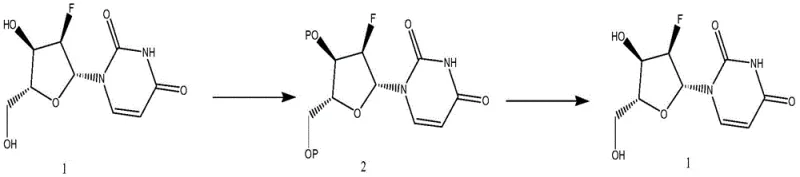 Purification scheme showing conversion of Compound 1 to protected Compound 2 and back to pure Compound 1