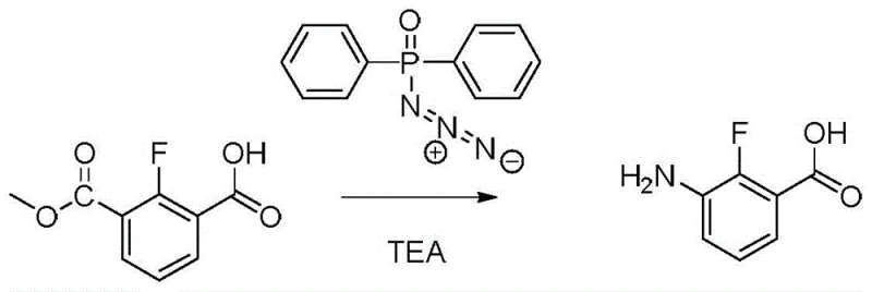 Prior art synthesis using explosive diphenylphosphine azide