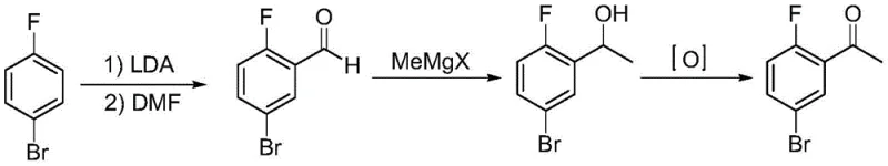 Prior art synthetic route via aldehyde showing long reaction steps